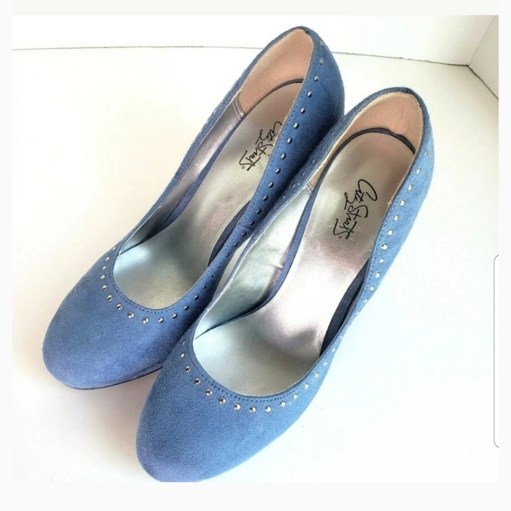 Platform heels blue studded 9.5 - Picture 4 of 4